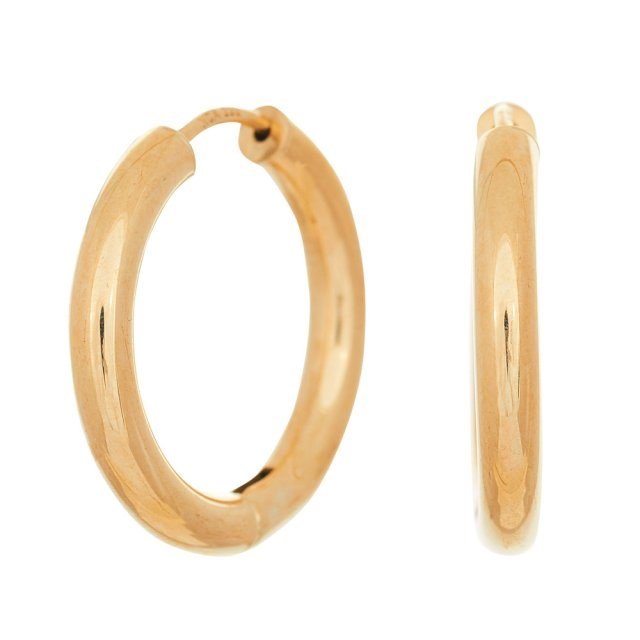 Siersbøl creoler i 8 kt guld, 20 mm – tidløst klassisk design med let chunky rund form.